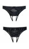 Эротические трусики Erolanta Lingerie Collection со вставкой стрейч-сетки черные (46-48)