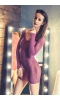 Платье Erolanta Net Magic бесшовное с рукавами, с цветочным рисунком, пурпурное-S/L