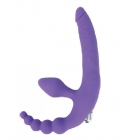 Анатомический страпон Sweet Toys с вибрацией, фиолетовый