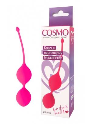 Вагинальные шарики COSMO цвет розовый неон D 36 мм
