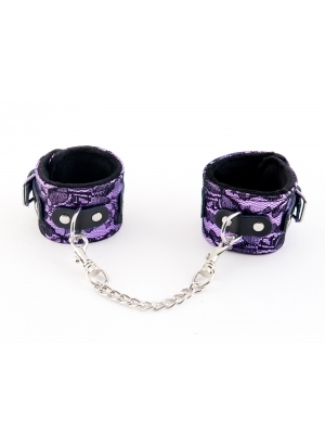 Кружевные наручники пурпурные