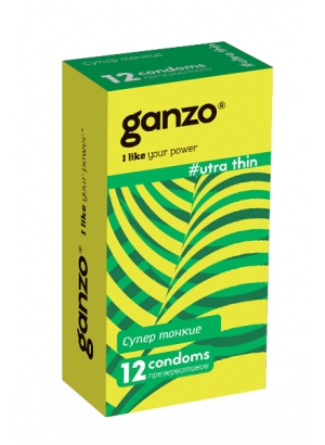 Презервативы Ganzo Ultra thine № 12	Ультра тонкие  ШТ