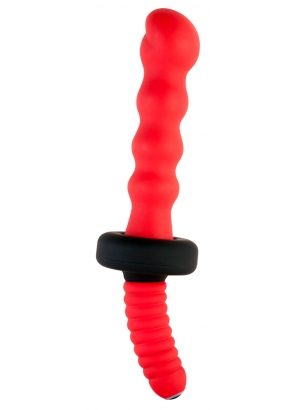 Вибратор TOYFA Black&amp;Red, силиконовый, красный, 18 см, Ø4,5