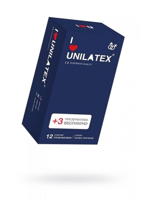 Презервативы Unilatex, extra strong, гладкие, 19х5,4 см, 15 шт.