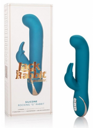 Вибромассажер с усиленной стимуляцией точки G Calexotics Jack Rabbit Signature Silicone Rocking &quot;G&quot; Rabbit - голубой